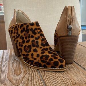Leopard print booties. Only worn once.